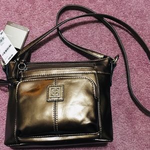 Giani Bernini BRONZE Glazed Leather Crossbody